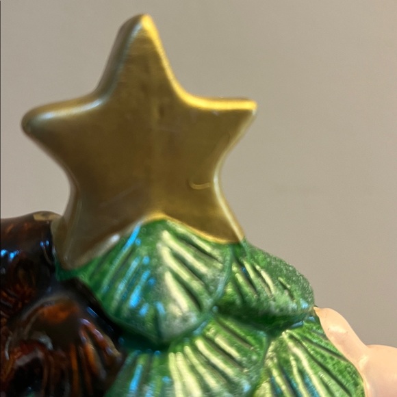 Walt Disney Winnie the Pooh Ceramic Christmas Tree Wound up Music Box Vtg - Picture 10 of 13